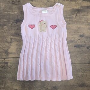 Gymboree Gingerbread Girl Knit‎ Cable Knit Pink Sweater Dress 3-6 Month